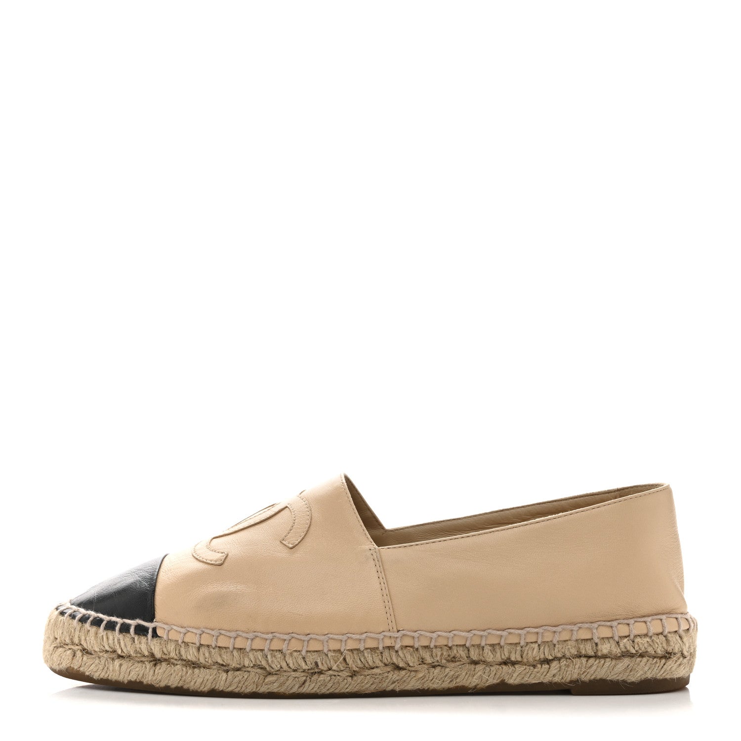 Lambskin CC Espadrilles 40 Beige Black