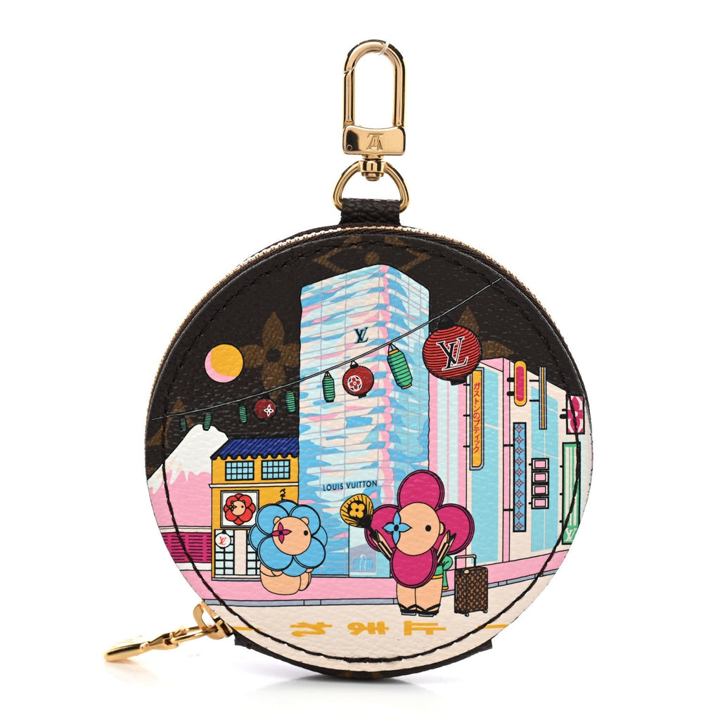 Louis Vuitton Monogram 2022 Christmas Animation Tokyo Round Coin Purse Blue