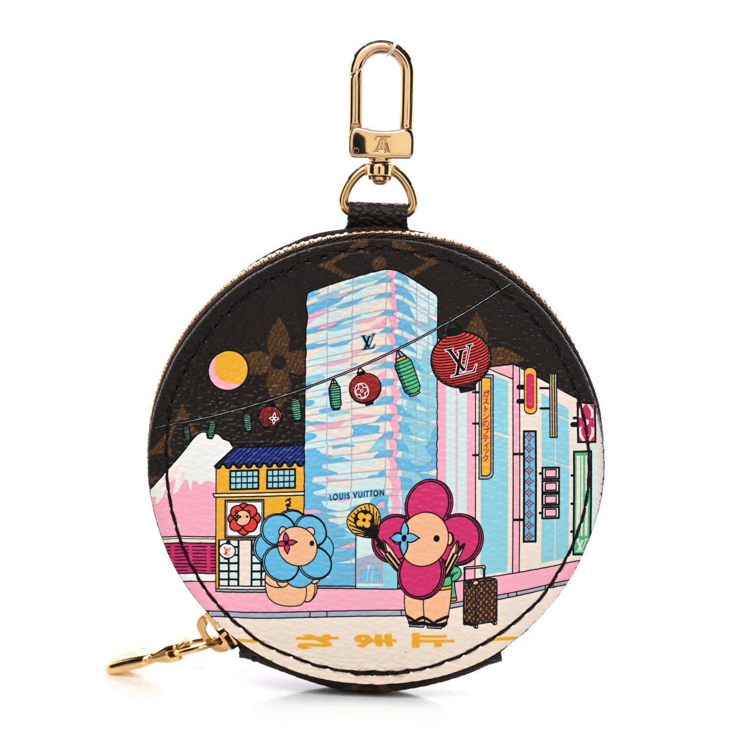 Louis Vuitton Monogram 2022 Christmas Animation Tokyo Round Coin Purse Blue