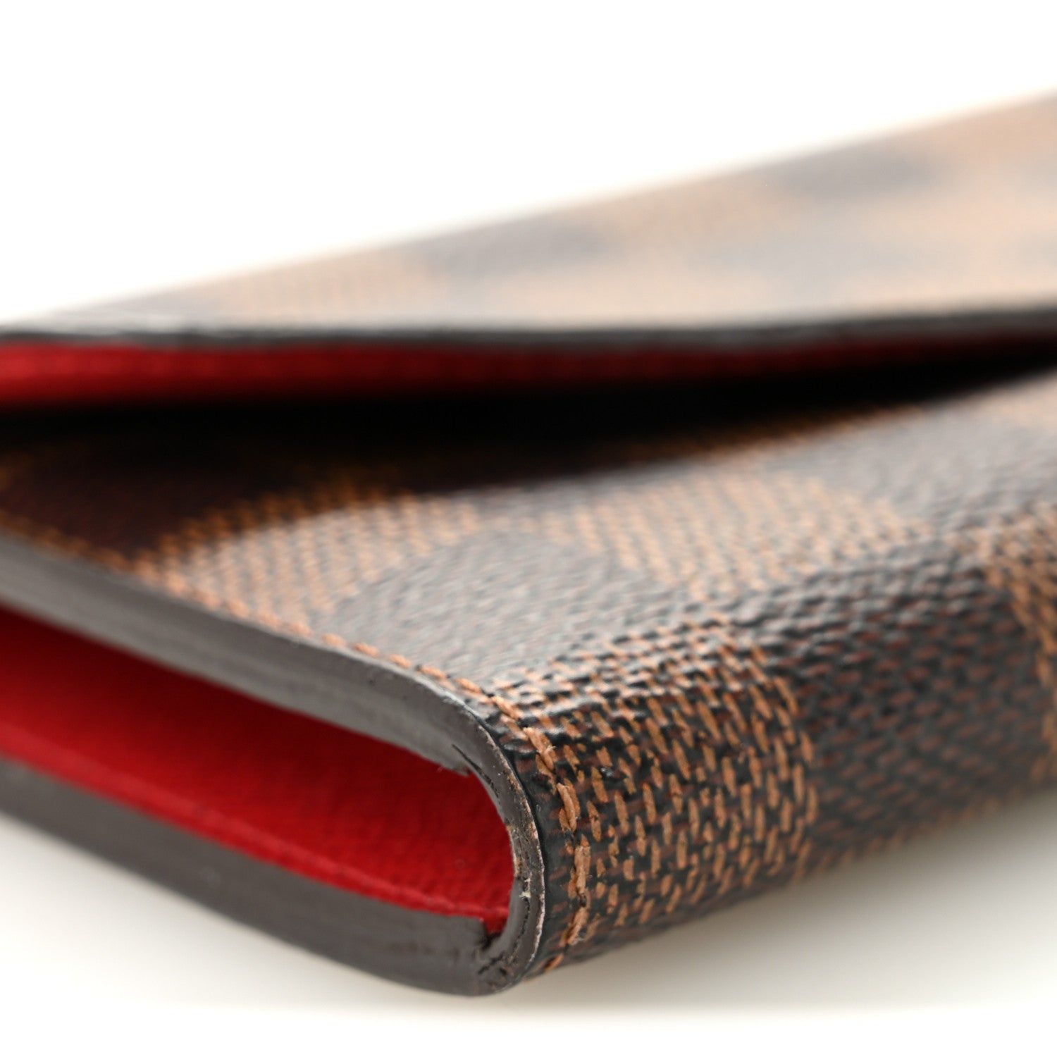 Louis Vuitton Damier Ebene Emilie Wallet Red