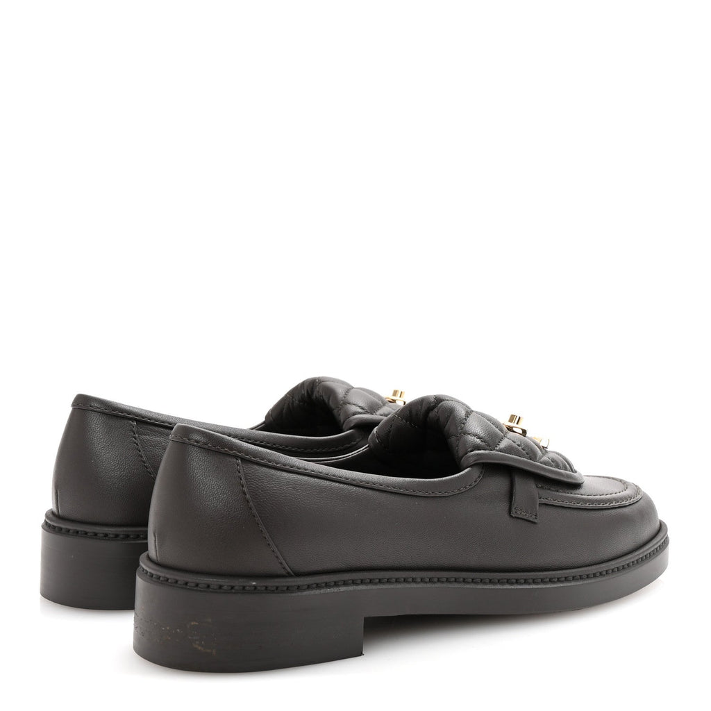 Lambskin Quilted CC Turnlock Loafers 38.5 Dark Brown