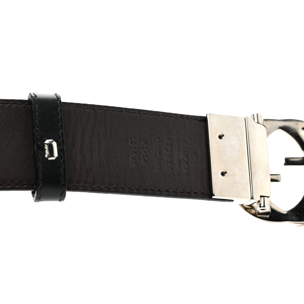 Gucci Guccissima Signature Interlocking G 37mm Belt 85 34 Black