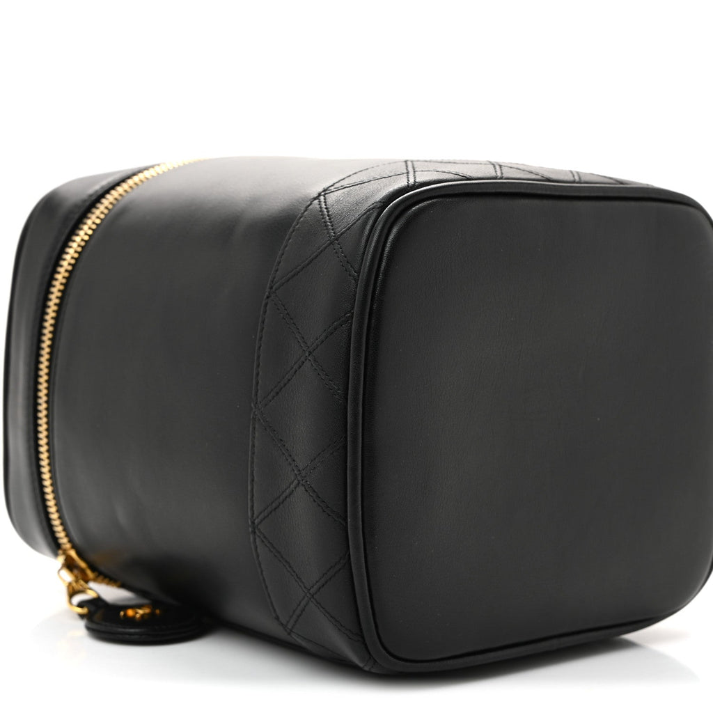 Lambskin Vanity Cosmetic Bag Black