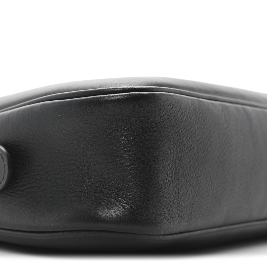 Gucci Calfskin Medium Emblem Shoulder Bag Black