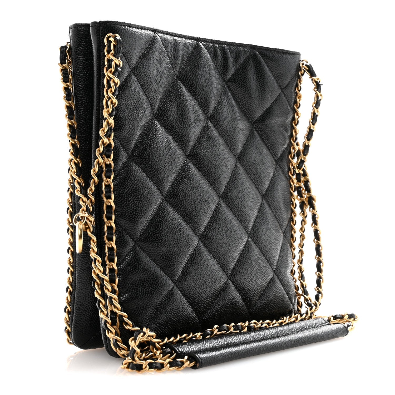Chanel Caviar Quilted Mini Never Ending Chain Tote Black
