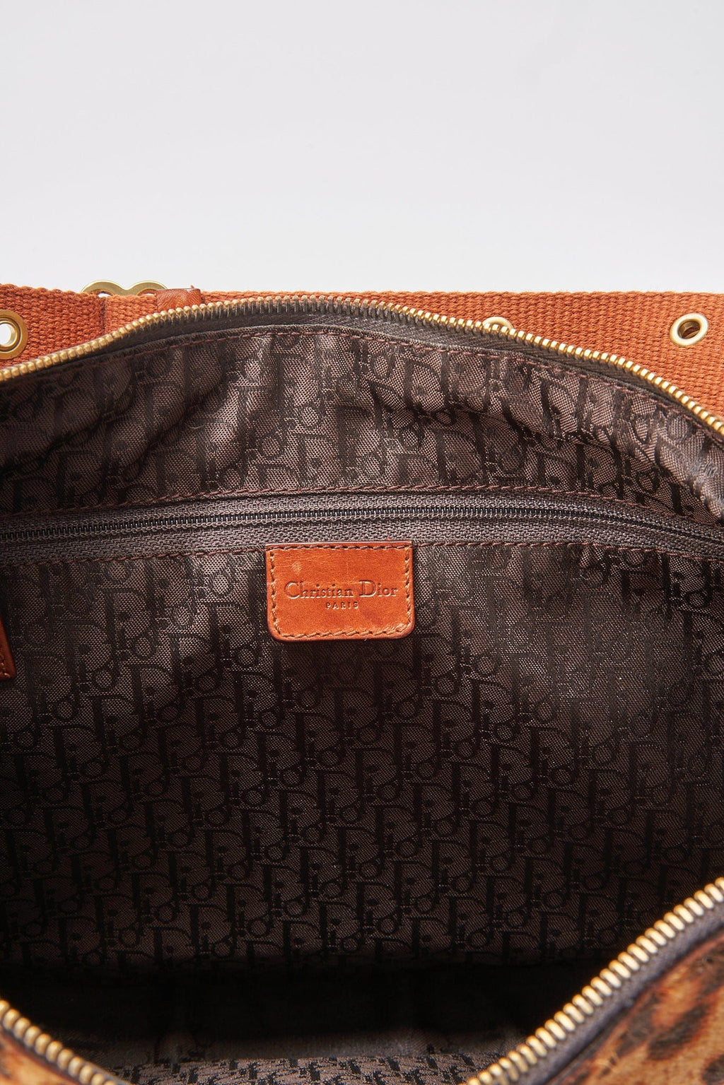 Dior Leopard Calf Hair Moon Hobo Bag