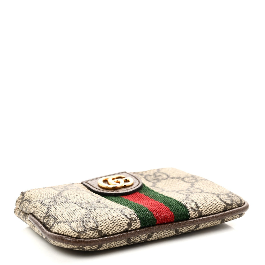 Gucci GG Supreme Monogram Web Ophidia Key Case Beige New Acero