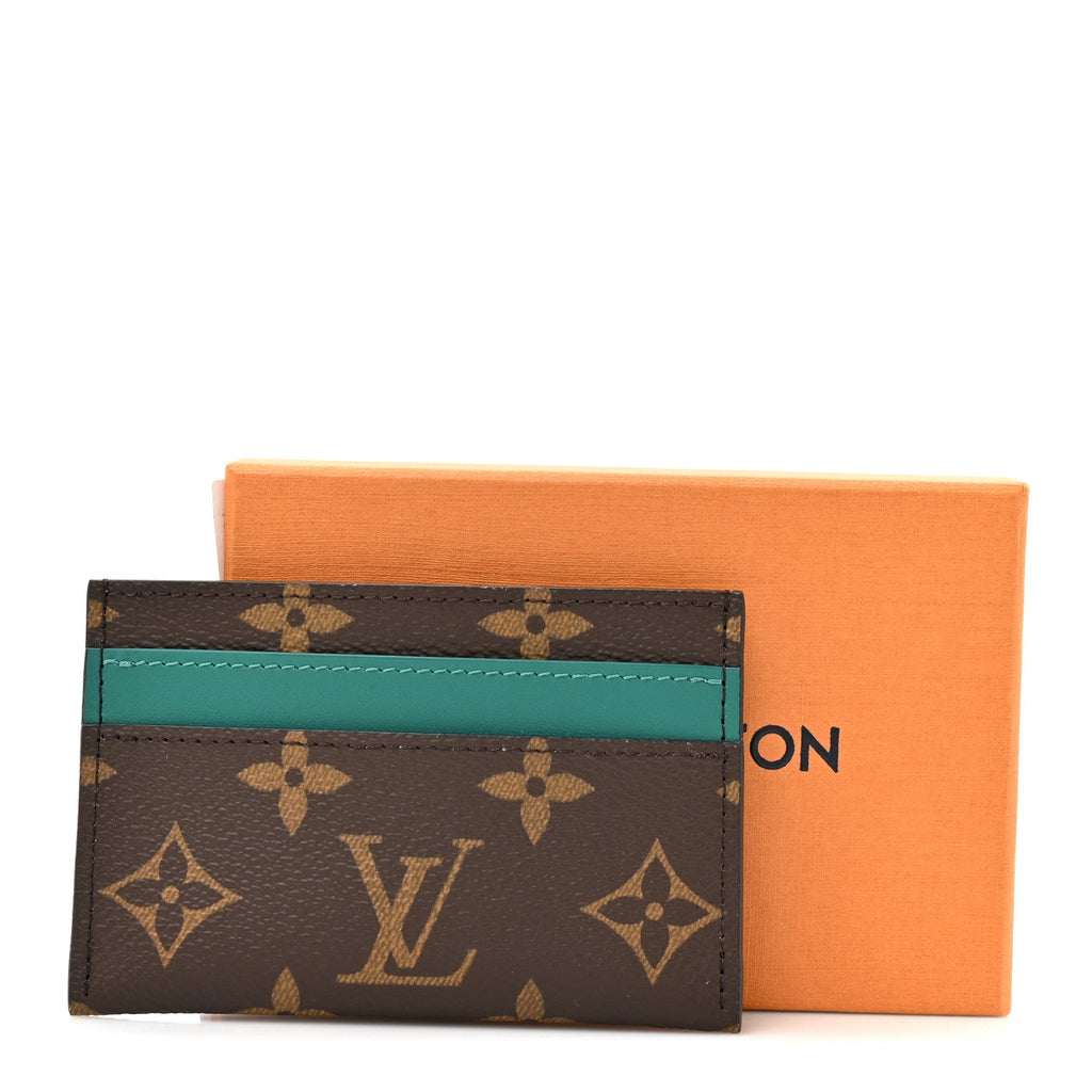 Louis Vuitton Monogram Macassar Double Card Holder Borneo Green