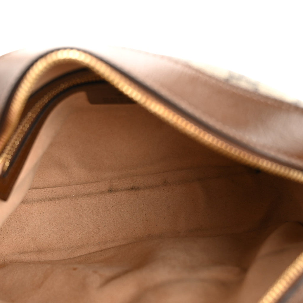 Gucci GG Supreme Monogram Small Horsebit 1955 Shoulder Bag Beige Brown Sugar