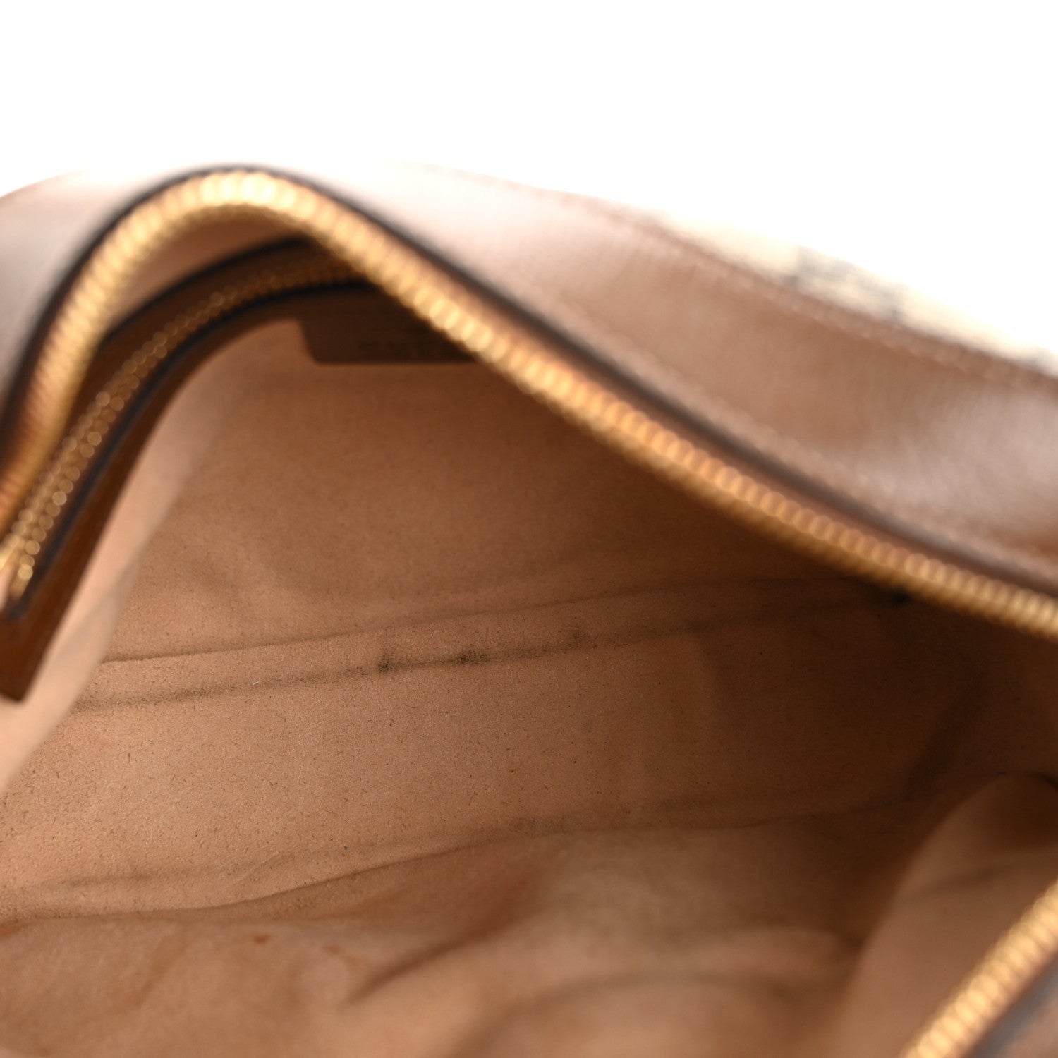 Gucci GG Supreme Monogram Small Horsebit 1955 Shoulder Bag Beige Brown Sugar