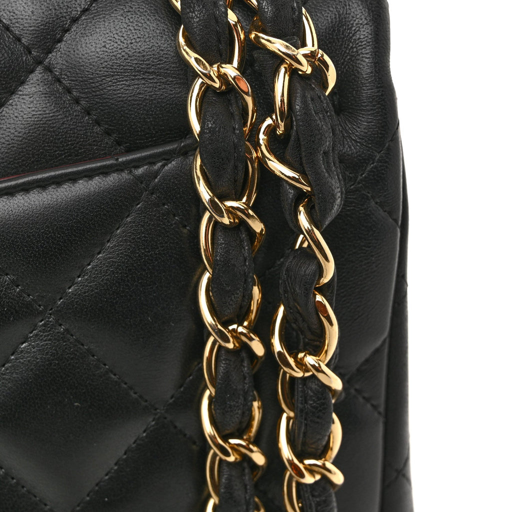 Chanel Lambskin Quilted Jumbo Double Flap Black