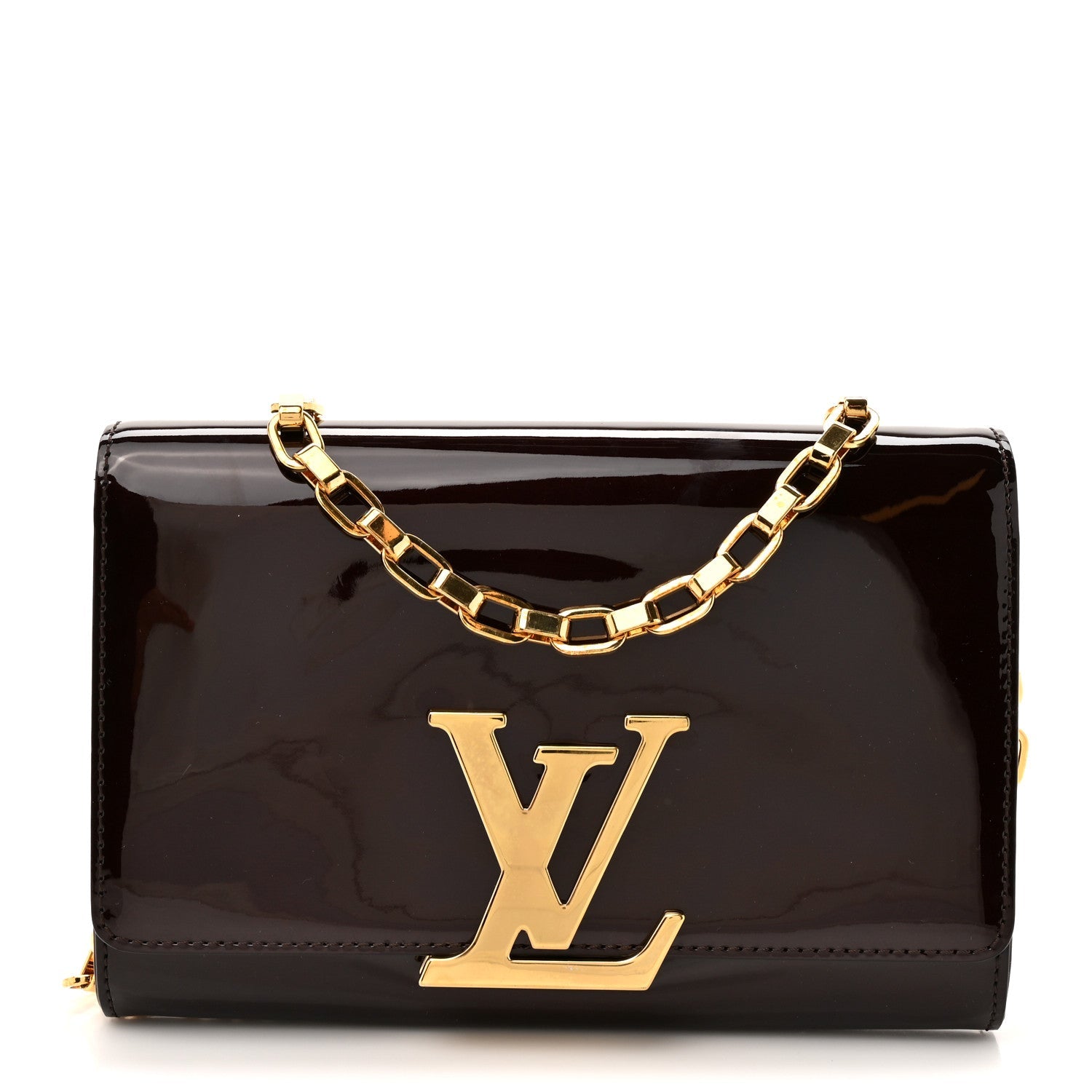 Louis Vuitton Patent Chain Louise GM Amarante