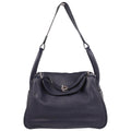 Hermes 2019 Navy Blue Taurillon Clemence Lindy 30 Shoulder Bag