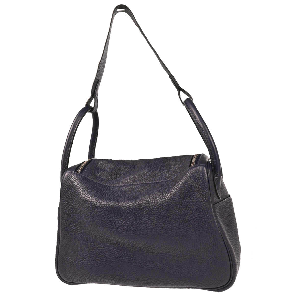 Hermes 2019 Navy Blue Taurillon Clemence Lindy 30 Shoulder Bag