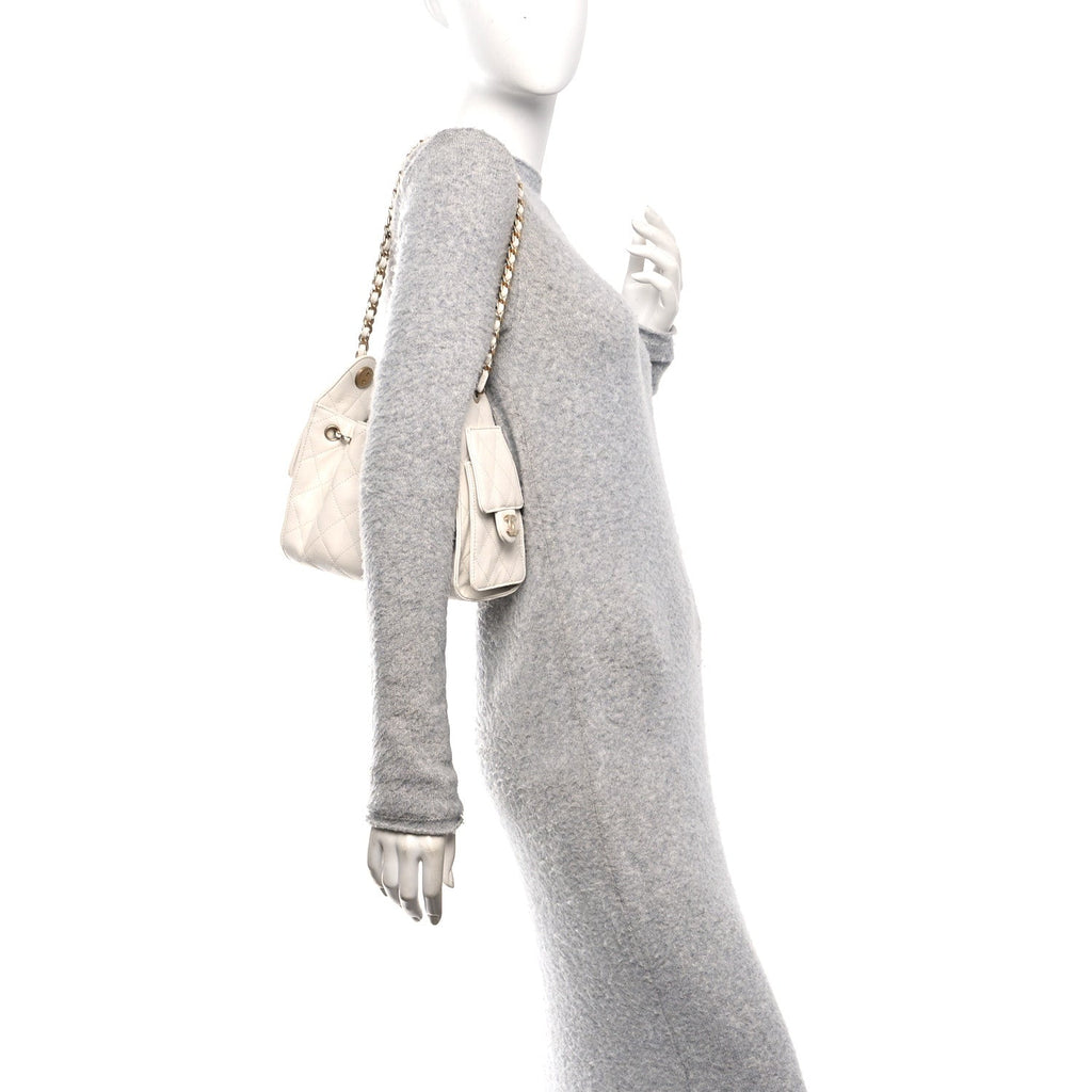Chanel Caviar Quilted Mini Chanel 25 Handbag White