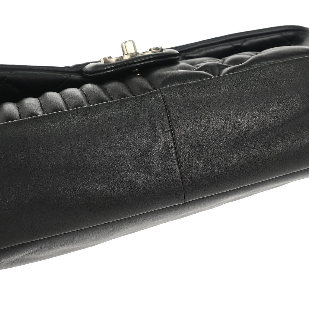Chanel 2014 Black Lambskin Paris Dallas Stars and Stripes Flap Shoulder Bag
