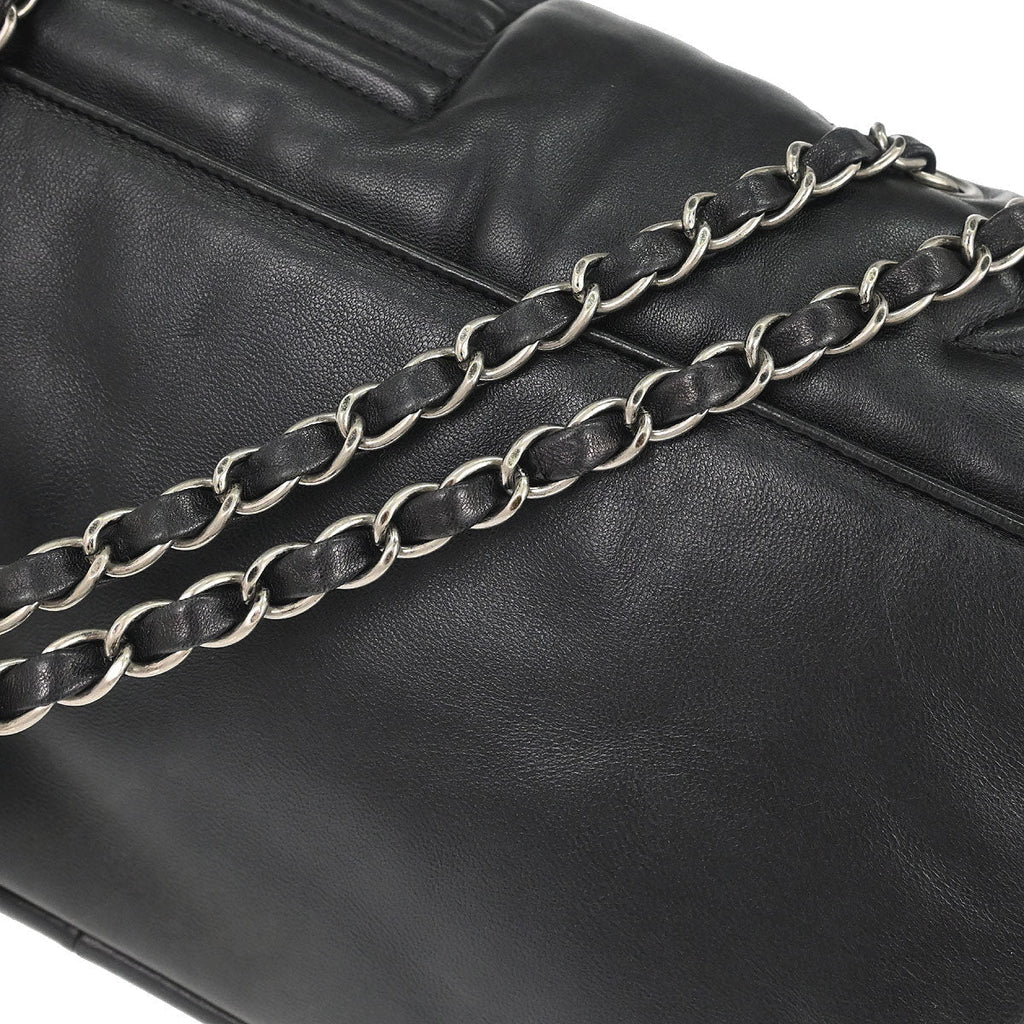 Chanel 2014 Black Lambskin Paris Dallas Stars and Stripes Flap Shoulder Bag