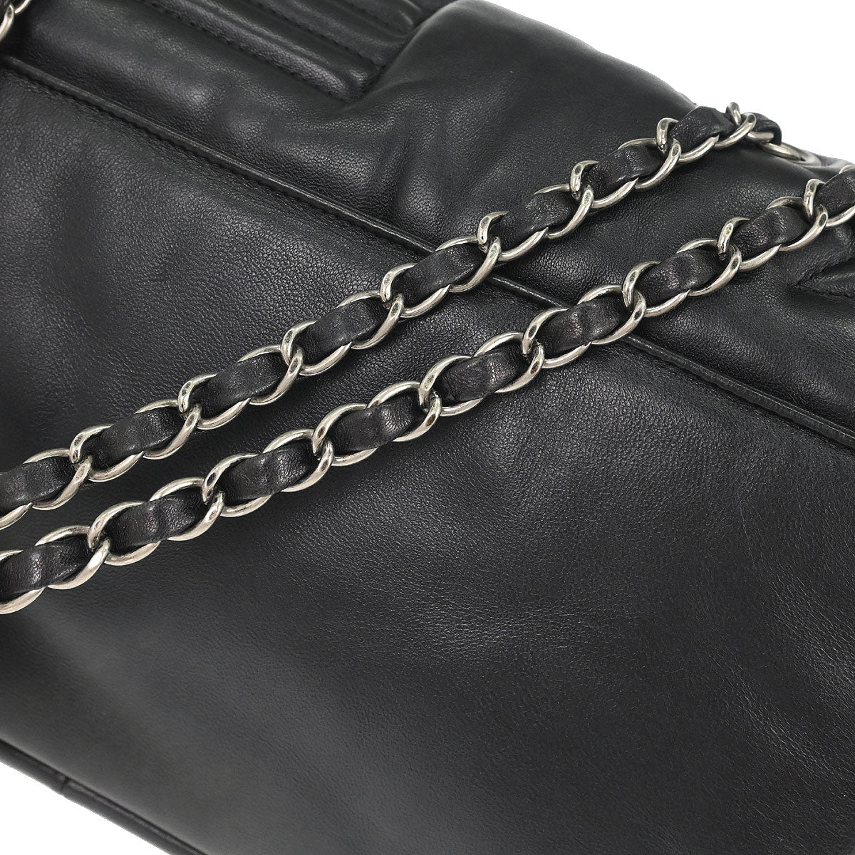 Chanel 2014 Black Lambskin Paris Dallas Stars and Stripes Flap Shoulder Bag