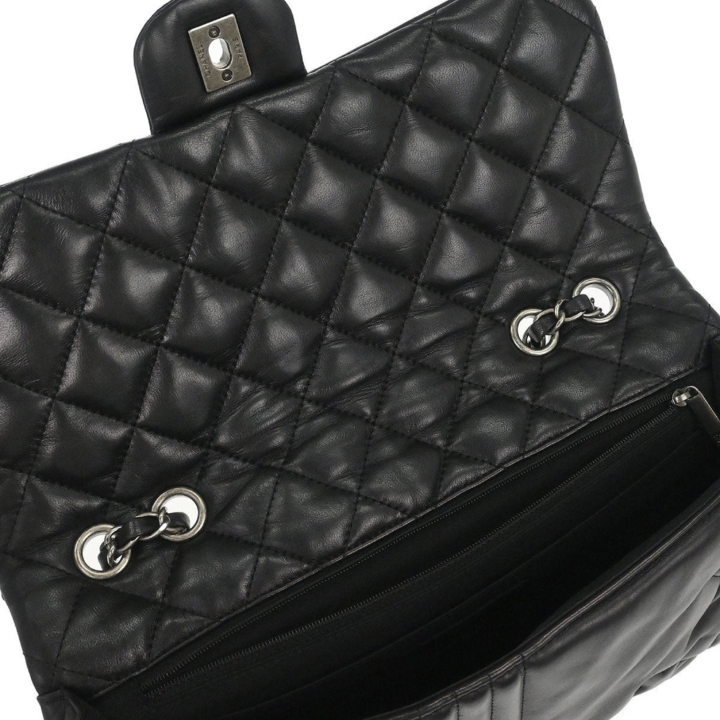 Chanel 2014 Black Lambskin Paris Dallas Stars and Stripes Flap Shoulder Bag