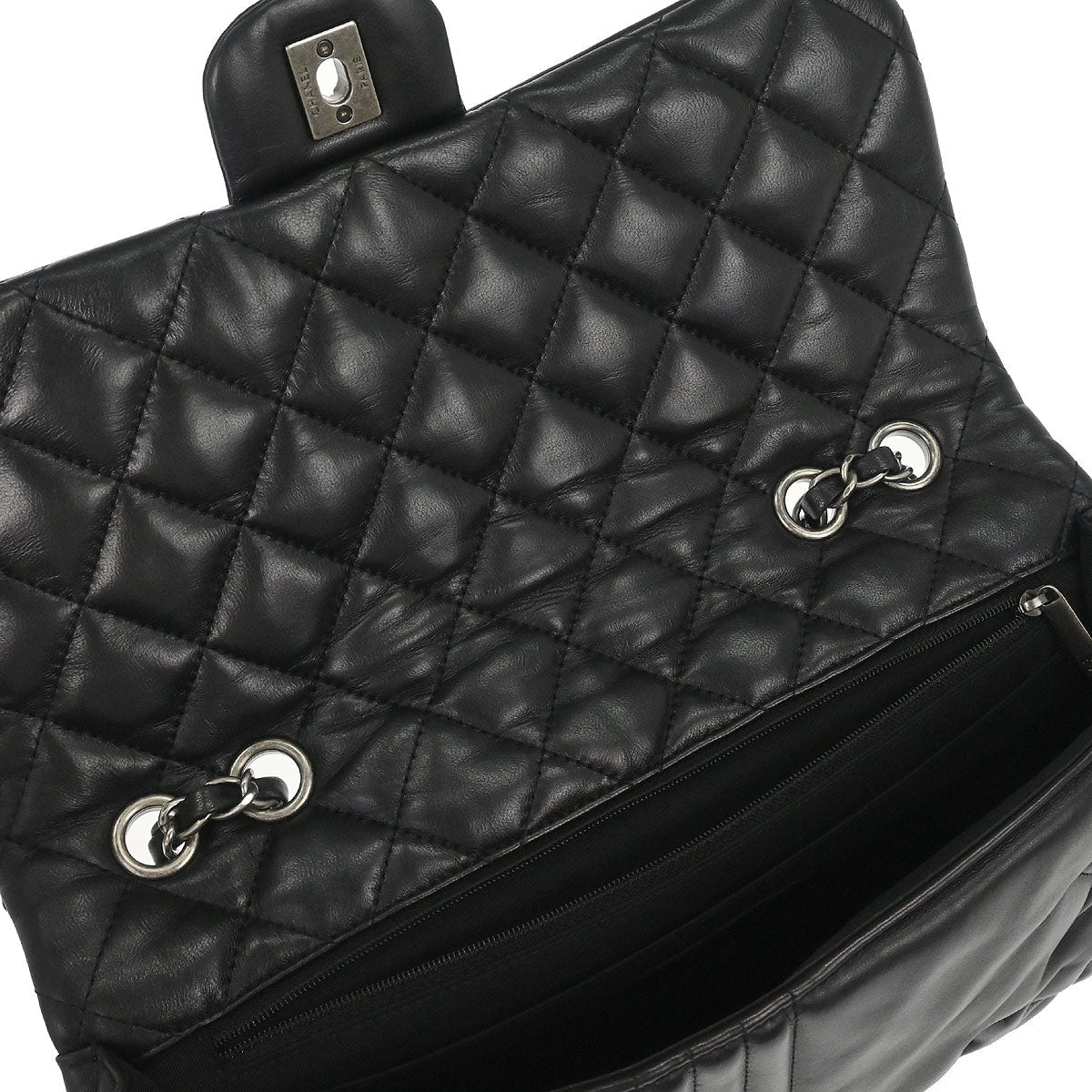 Chanel 2014 Black Lambskin Paris Dallas Stars and Stripes Flap Shoulder Bag