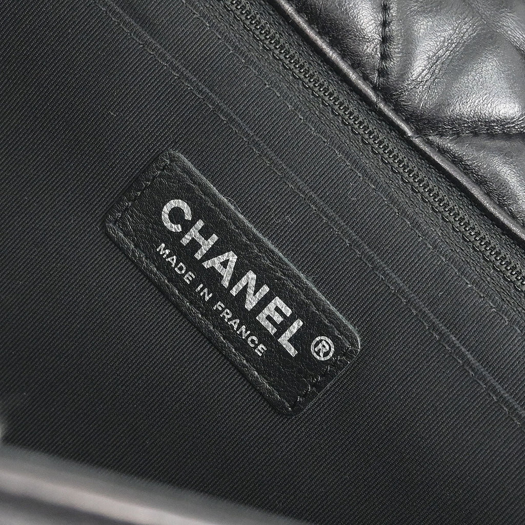 Chanel 2014 Black Lambskin Paris Dallas Stars and Stripes Flap Shoulder Bag
