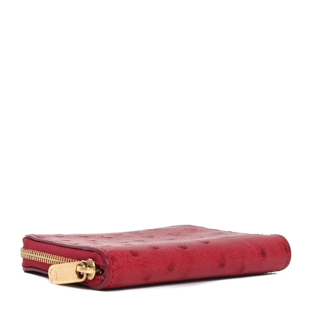 Louis Vuitton Ostrich Zippy Coin Purse Magenta