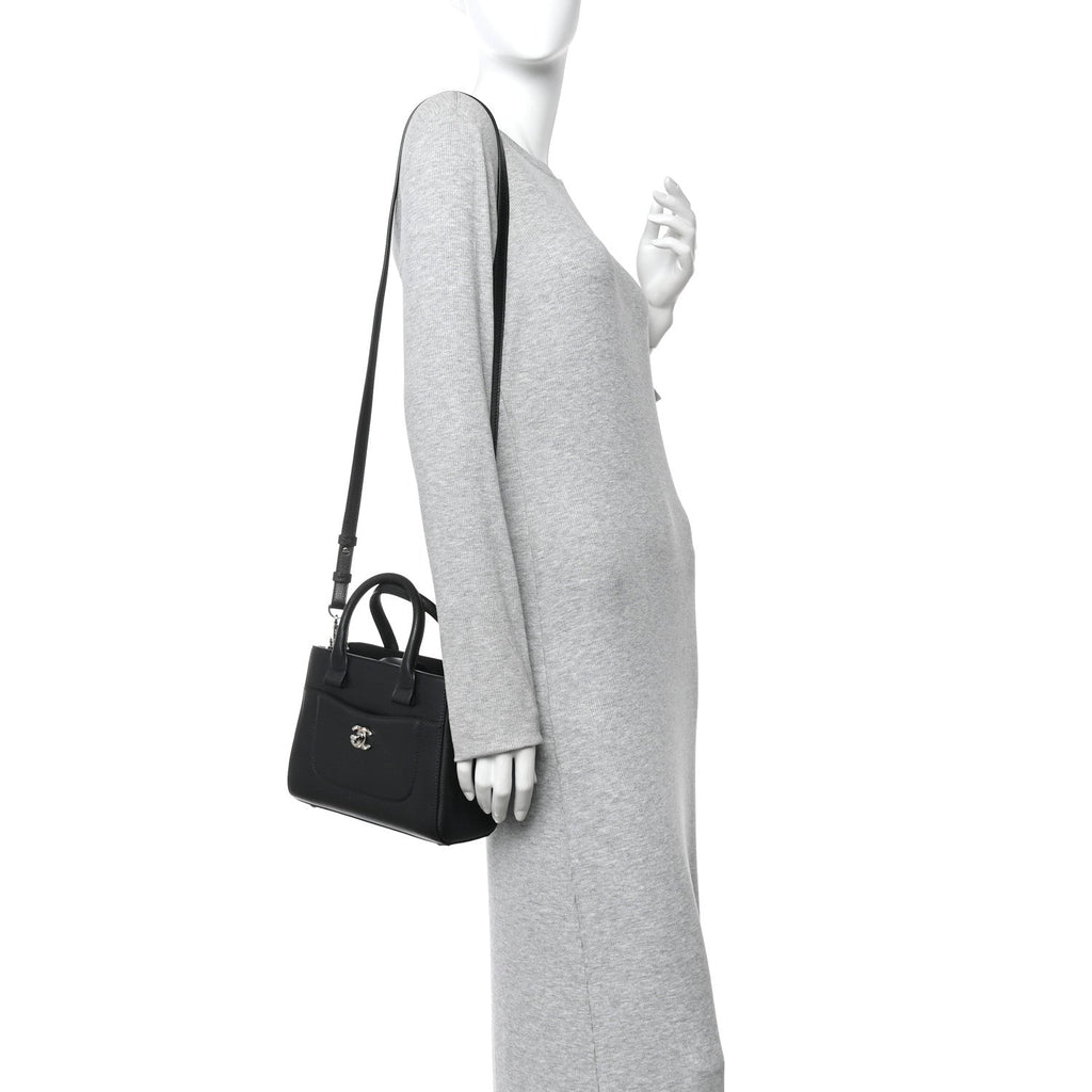 Chanel Grained Calfskin Mini Neo Executive Shopper Tote Black