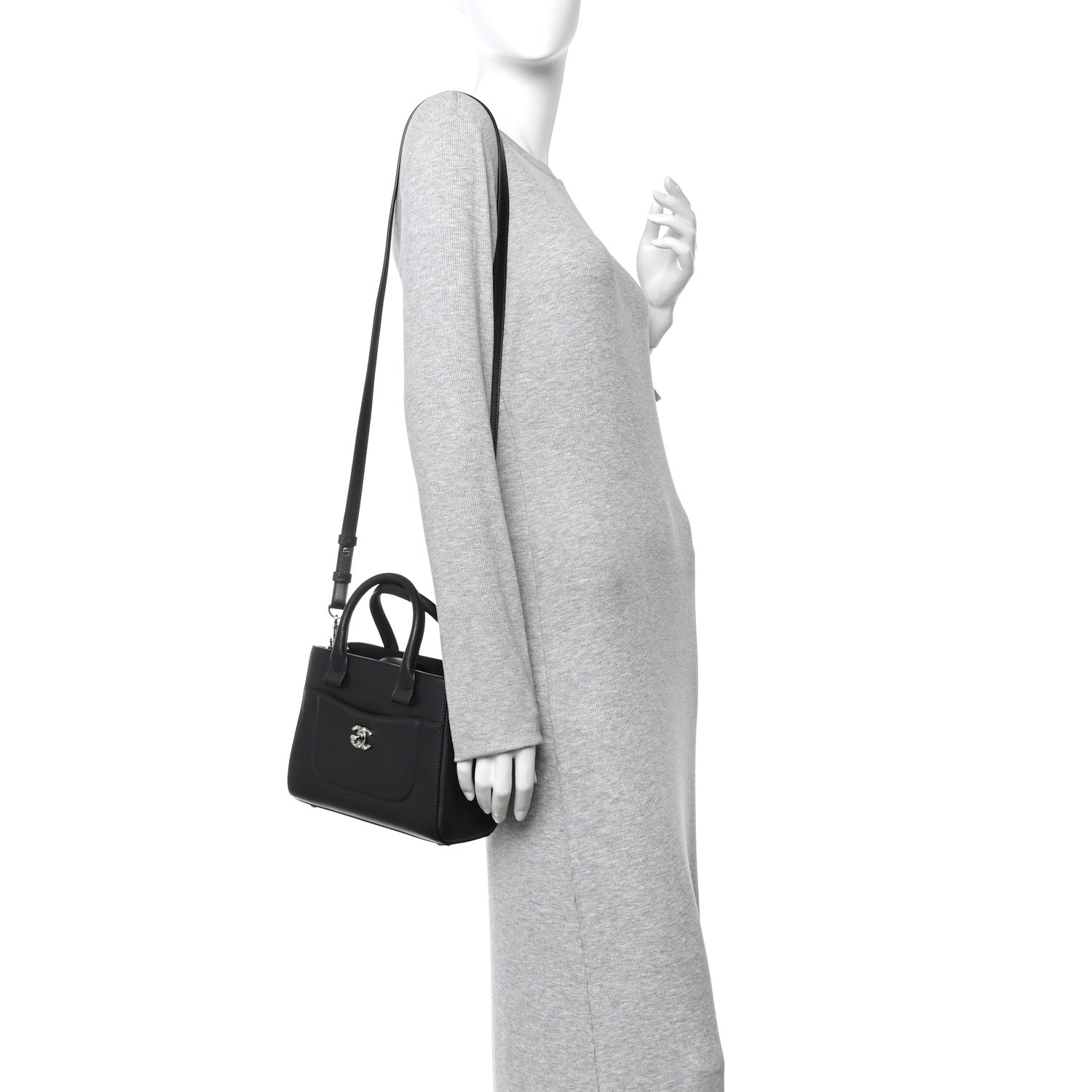 Chanel Grained Calfskin Mini Neo Executive Shopper Tote Black