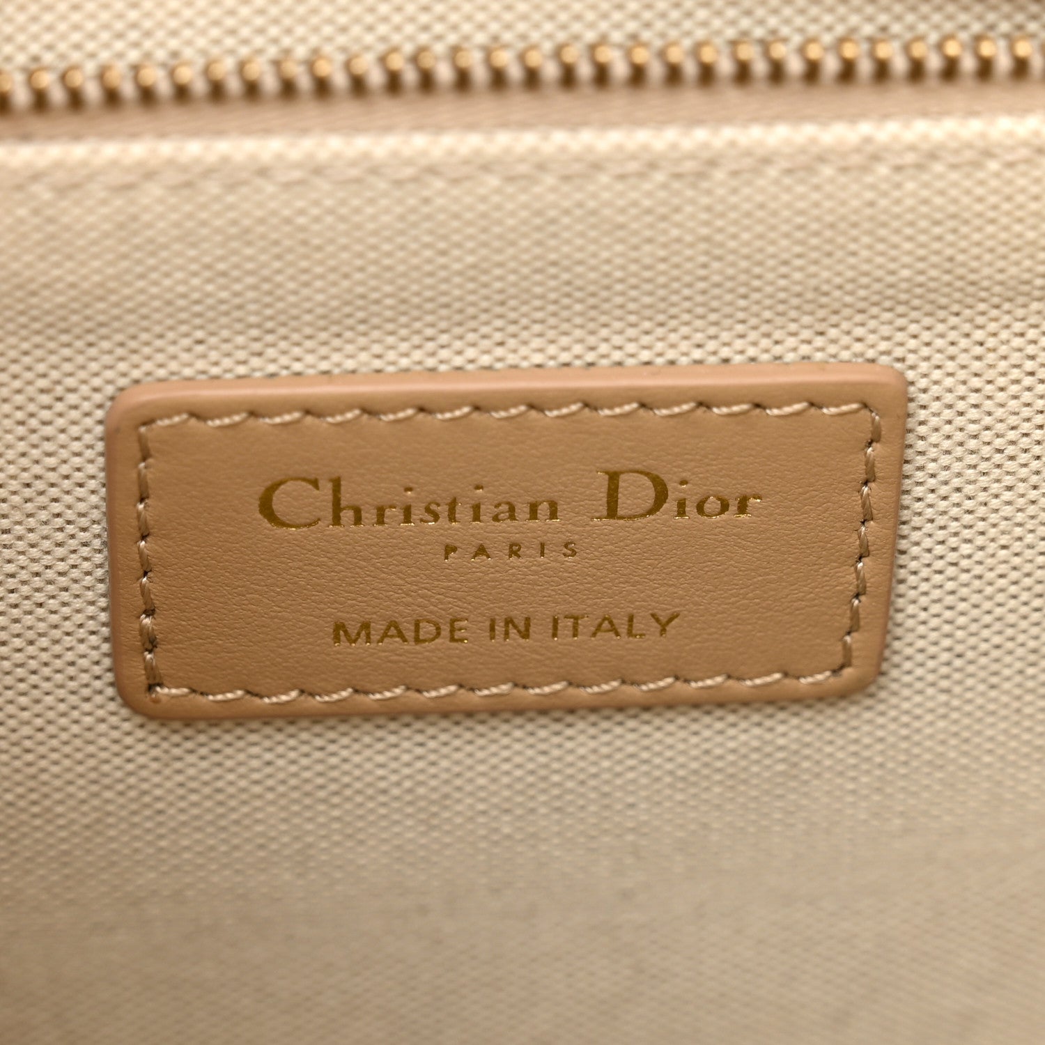 Christian Dior Canvas Calfskin Embroidered Small Plan De Paris Book Tote With Strap Beige