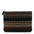 Chanel Tweed Quilted Medium Cosmetic Case Black Multicolor