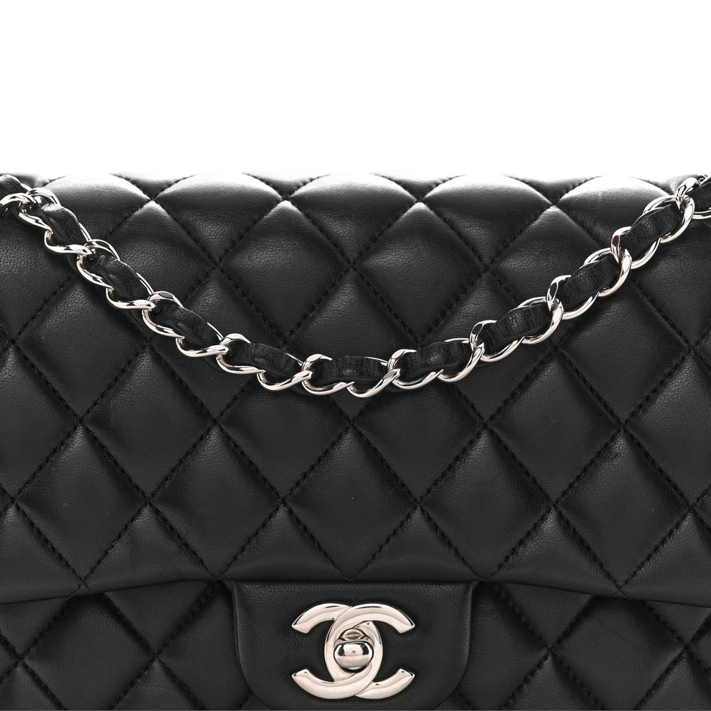 Chanel Lambskin Quilted Medium Double Flap Black