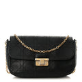 Christian Dior Grained Calfskin Cannage Diorling Wallet On Chain Black
