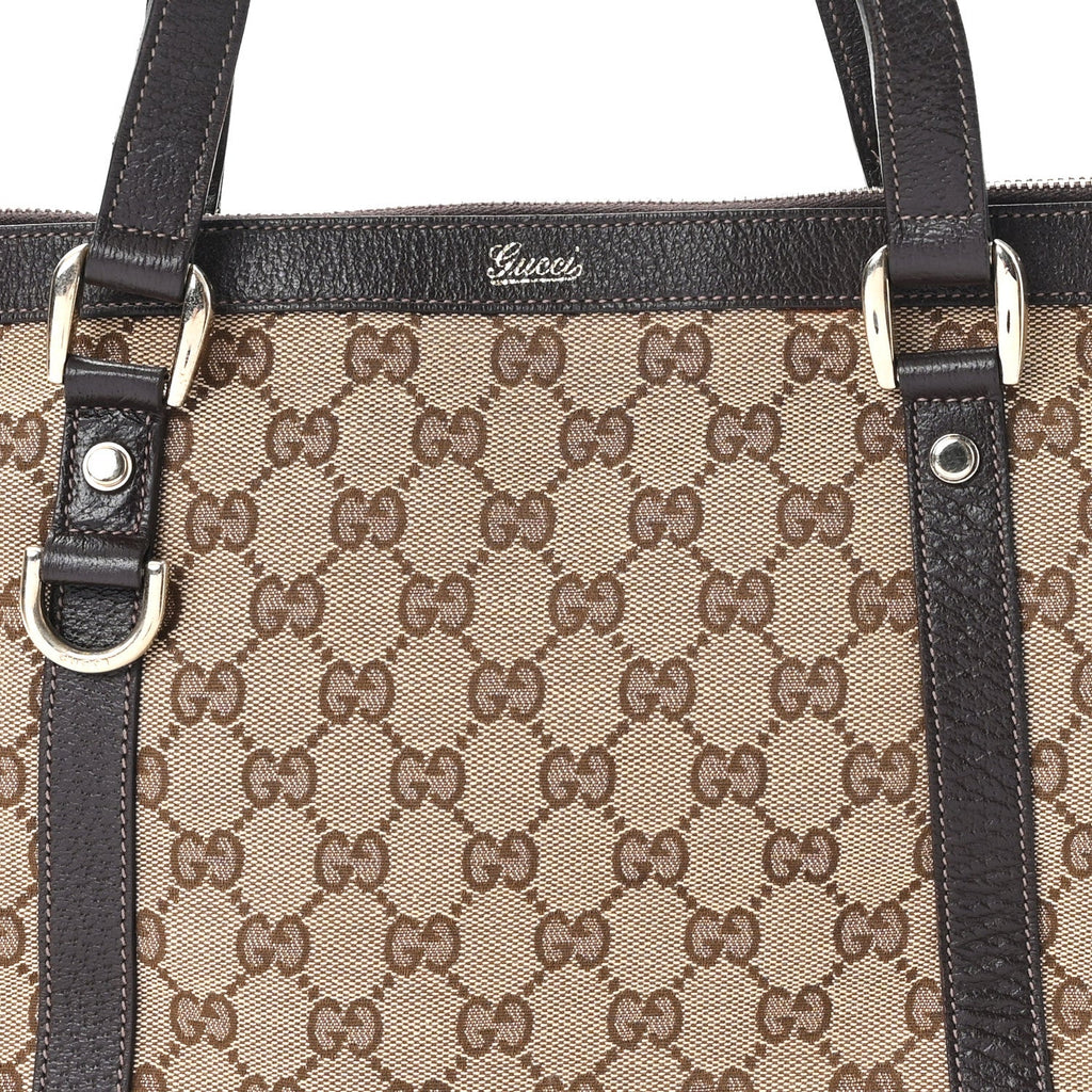 Gucci Monogram Medium Abbey Tote Brown