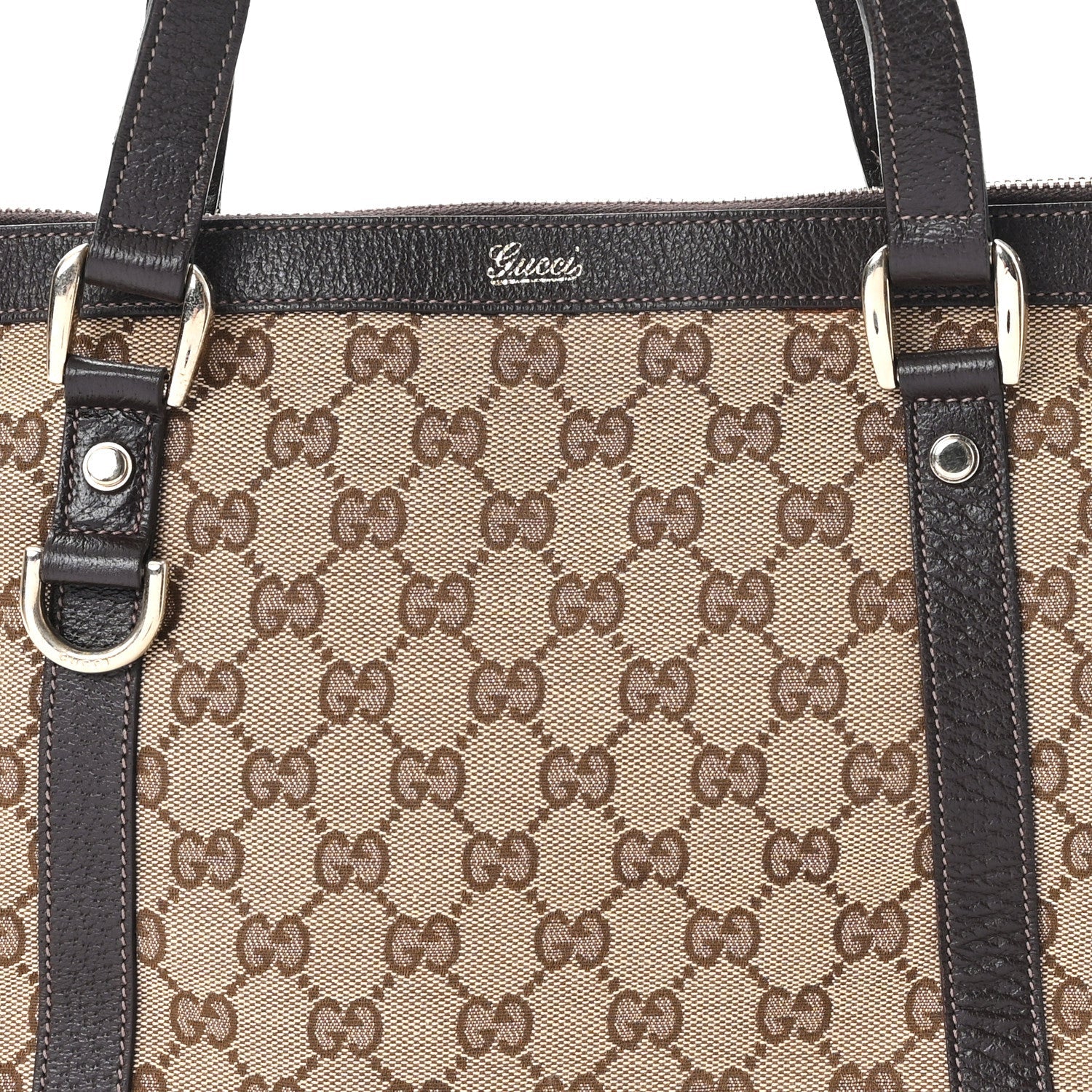 Gucci Monogram Medium Abbey Tote Brown