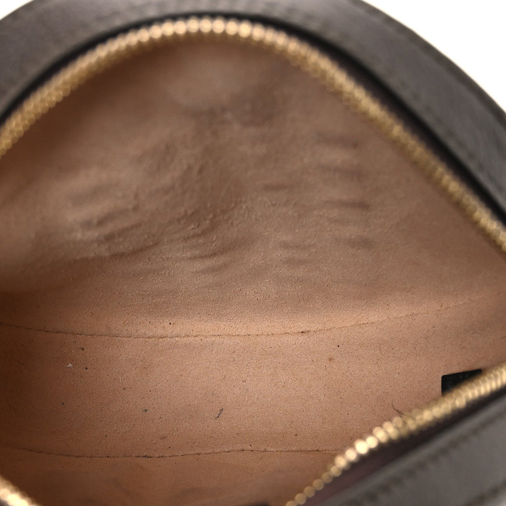 Gucci GG Supreme Monogram Web Mini Ophidia Round Shoulder Bag Brown