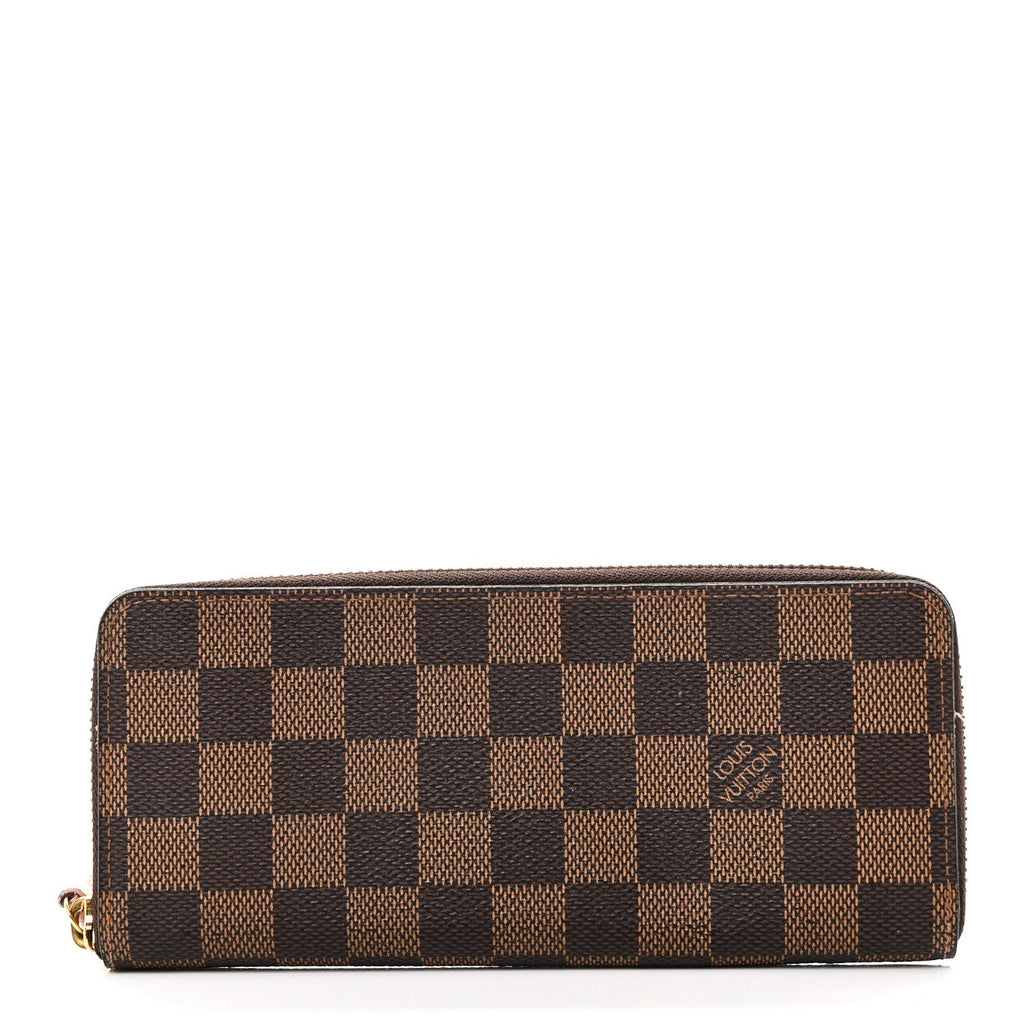 Louis Vuitton Damier Ebene Clemence Wallet Rose Ballerine