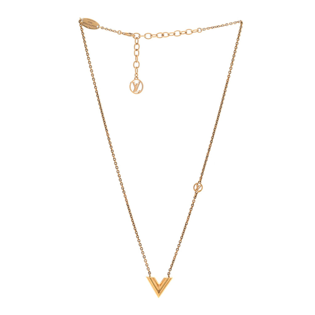 Louis Vuitton Essential V Necklace Gold