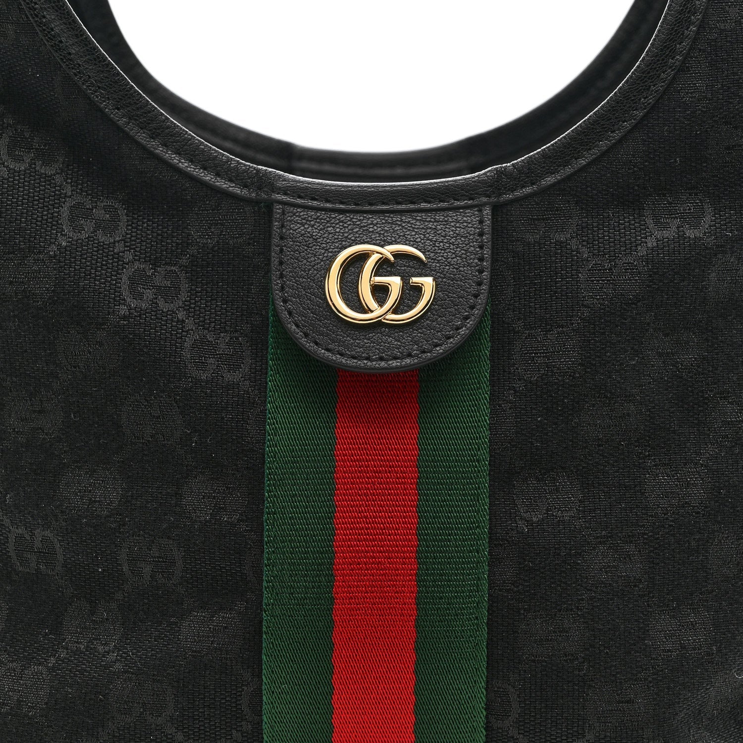 Gucci Denim GG Monogram Web Small Giglio Tote Black