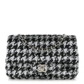 Chanel Sequin Houndstooth Small Flap Black White
