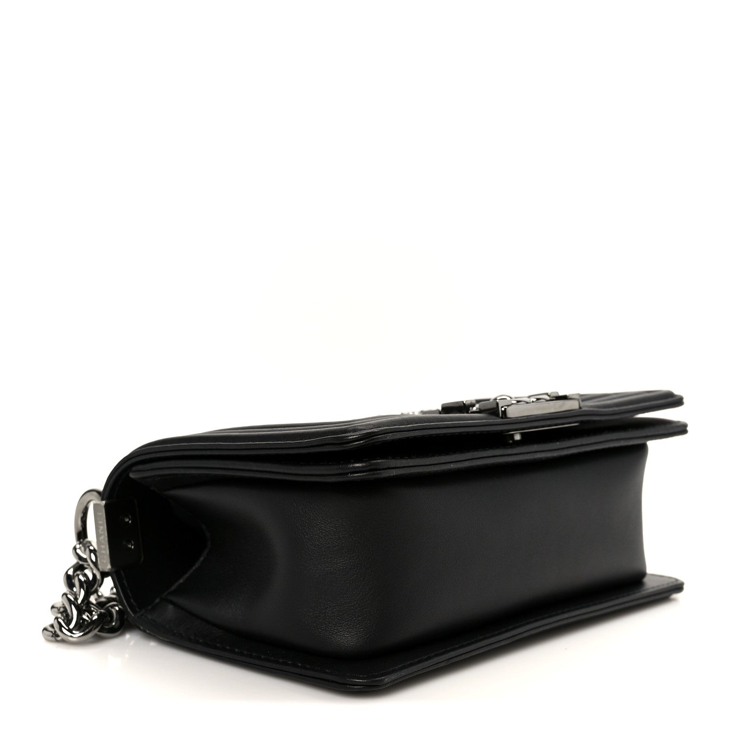 Chanel Calfskin Strass Crystal Small Boy Flap Black