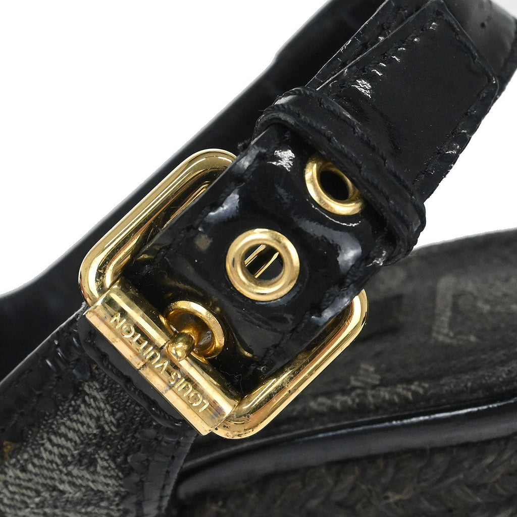Louis Vuitton * Black Monogram Denim Sandals Shoes