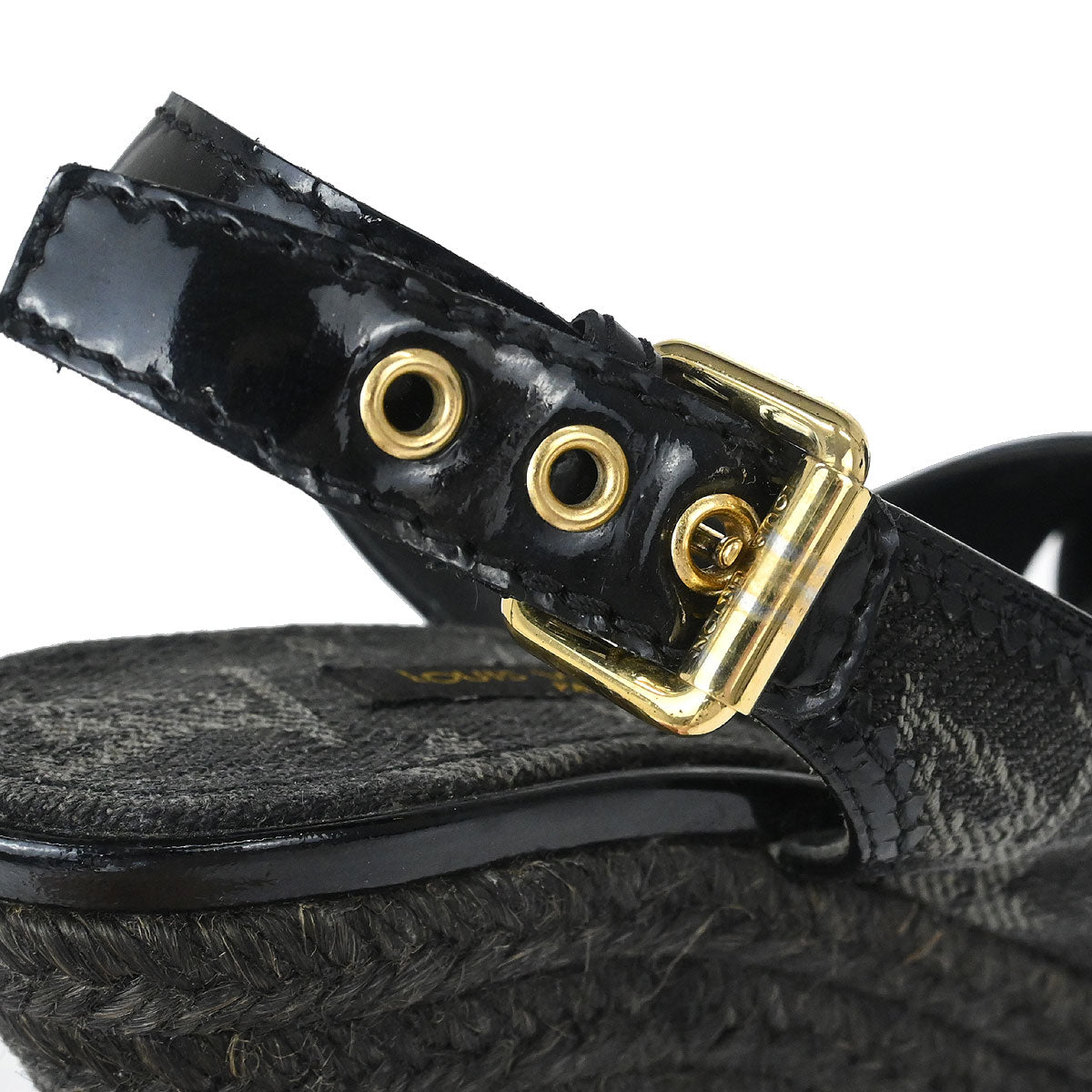 Louis Vuitton * Black Monogram Denim Sandals Shoes