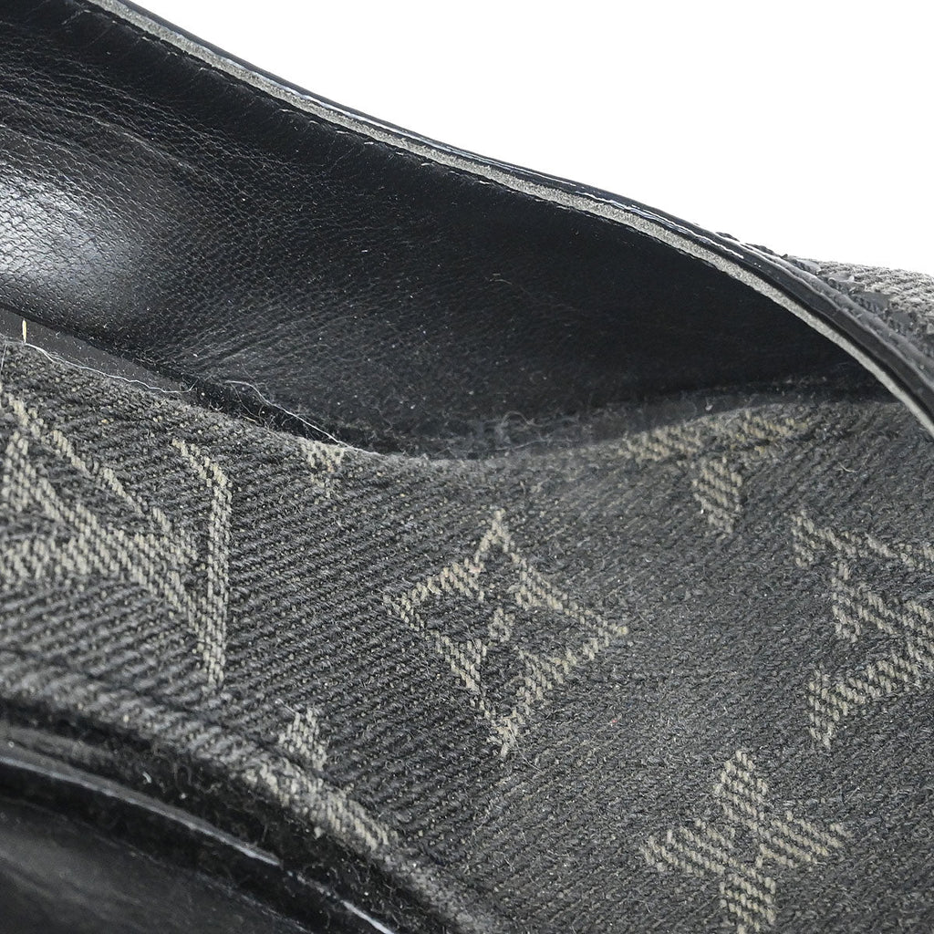 Louis Vuitton * Black Monogram Denim Sandals Shoes