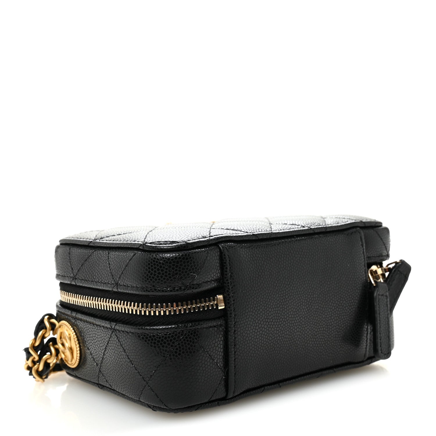 Chanel Caviar Quilted Twist Your Buttons Clutch With Chain Black
