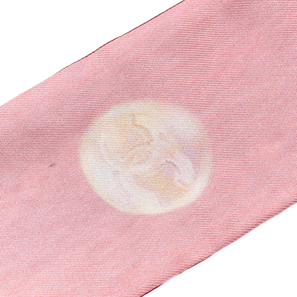 Chanel Silk Pearl CC Slim Bandeau Scarf Dark Red Ecru Pink