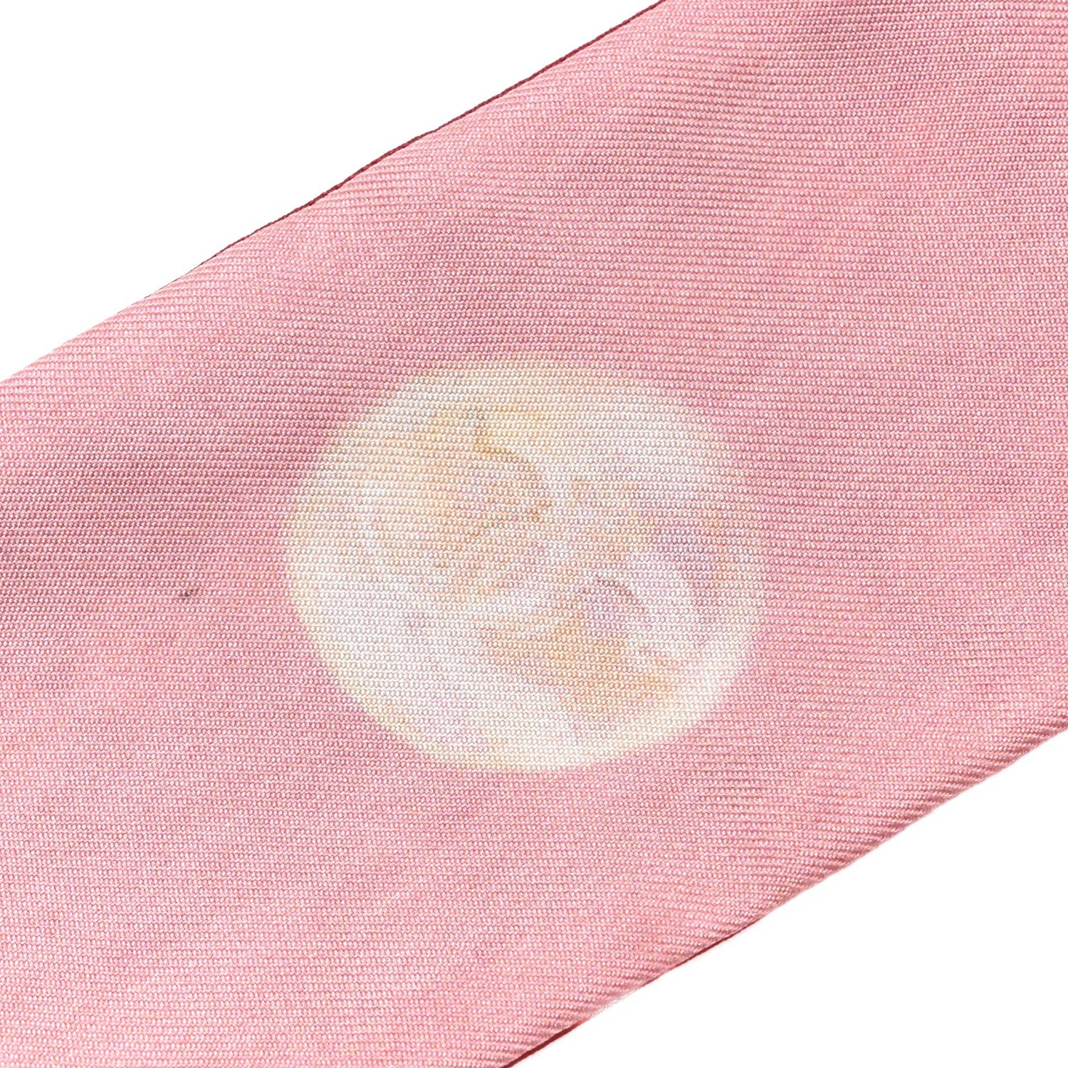 Chanel Silk Pearl CC Slim Bandeau Scarf Dark Red Ecru Pink