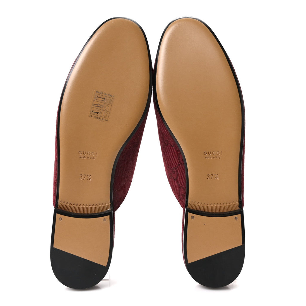 Gucci GG Monogram Canvas Womens Princetown Slippers 37.5 Ancora