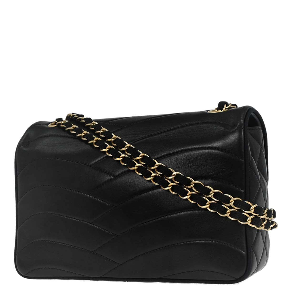 Chanel 2015-2016 Black Lambskin Medium Pagoda Flap Shoulder Bag