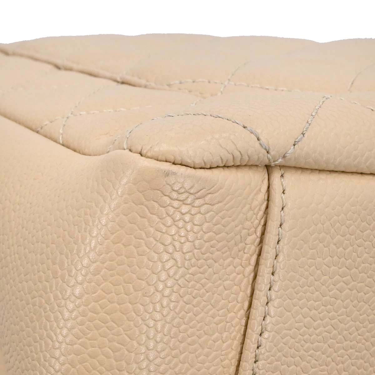 Chanel Beige Caviar Skin Grand Shopping Tote GST Chain Handbag