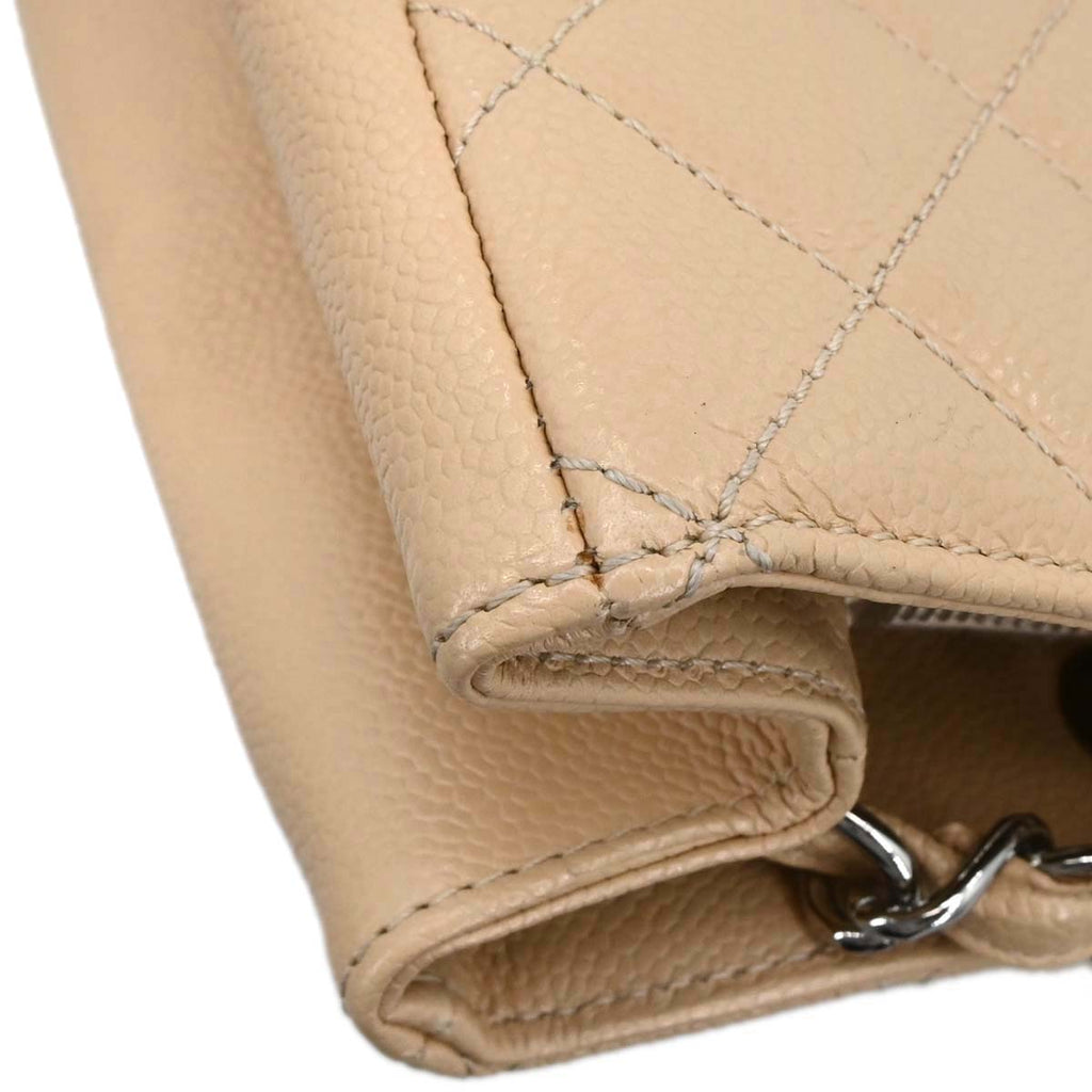 Chanel Beige Caviar Skin Grand Shopping Tote GST Chain Handbag